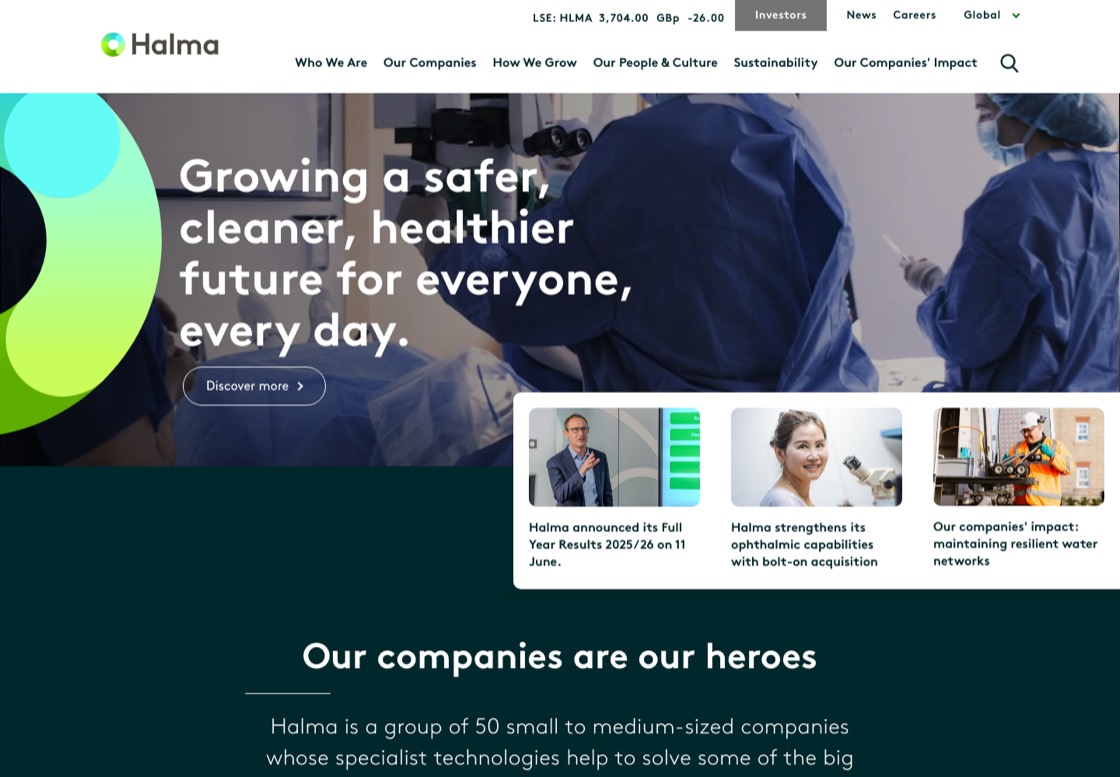 Halma 官網首頁